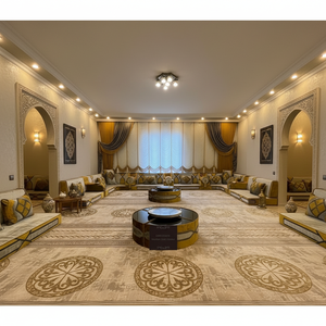 Arabic Majlis <b>Moroccan</b> Majlis Design | Sitting Height 40cm | <b>Sofa</b> + Wool Carpet + Curtain + Table Set FULL - Product Image 3