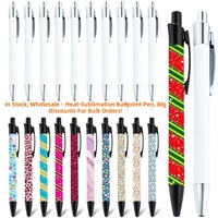 Stylo bille à sublimation vierge en métal, pointe 1,0 mm, aluminium blanc enduit pour personnalisation photo, cadeau promotionnel, vente en gros