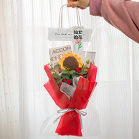 Bouquet de tournesols au crochet fait main, bouquet de fleurs en fil tricoté, cadeau d'anniversaire, en stock