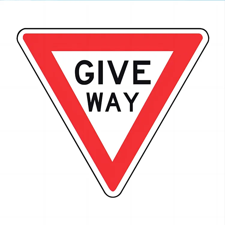 Traffic caution sign,Give way,Waterproof and rust proof,m reflective,UV printing,Side length: 24",Provide customized services