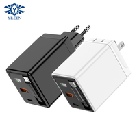 Chargeur au Nitrure de Gallium avec Câble Rétractable et Affichage Numérique PD65W, Adaptateur de Charge Rapide Multi-Ports PD65W EU/UK