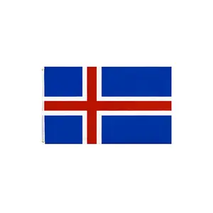 Niedriger Großhandels preis 3x5 Ft 90x150cm benutzer definierte Flagge Rotes Kreuz Isl Island National flagge Versand bereit