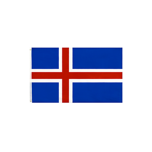 Bandera personalizada de Cruz Roja Isl, bandera nacional de Isl, Island, lista para enviar, 3x5 pies, 90x150cm, precio bajo al por mayor - Product Image 1