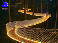Pont en filet d'escalade pour enfants en plein air avec corde en acier et HDPE résistant aux UV, suspension sécurisée, aire de jeux pour la marche, capacité supérieure à 500 kg