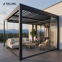 Pergola à toit à lames orientables en aluminium sur mesure pour les constructeurs et les entrepreneurs, pergola de jardin et de terrasse avec lames réglables
