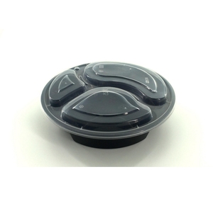 Contenants alimentaires jetables en plastique PP à 3 compartiments avec couvercles hermétiques sécurisés pour le stockage des aliments frais - Product Image 1