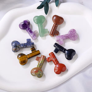 بالجملة سلسلة مفاتيح للشفاء من الكريستال الطبيعي منحوتة باليد الجمشت قلب محب للهدايا - Product Image 3