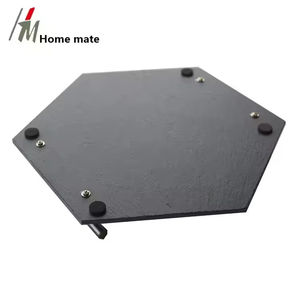 Grand <span class=keywords><strong>plateau</strong></span> de service hexagonal rustique <span class=keywords><strong>en</strong></span> <span class=keywords><strong>ardoise</strong></span> <span class=keywords><strong>avec</strong></span> poignées pour <span class=keywords><strong>table</strong></span>, canapé ou petit-déjeuner - Product Image 4