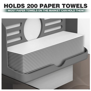 Küchen-<span class=keywords><strong>M</strong></span>-Falz Plastik Interfold Papierhandtuchspender Wandmontage Selbstklebend C-Lock Schwarz für Zuhause Badezimmer E6006 - Product Image 4