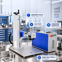 Machine de marquage laser à fibre de haute précision de qualité industrielle 30W à refroidissement par air, compatible IA LAS, pour la gravure sur métal, verre et cuir