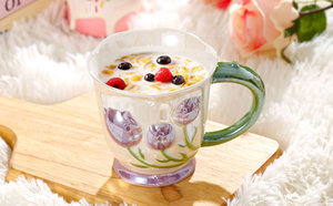 Mug à café et tasses à lait en céramique au design floral charmant, réutilisables, sûrs, avec cuillère, pour le bureau, la maison, le café, les entreprises - Product Image 6