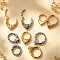 Anneau clicker articulé en titane G23 16G pour septum, nez, daith, hélix, cartilage - Bijou de piercing