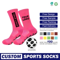 Chaussettes de sport pour adultes, tissées sur mesure, respirantes, antidérapantes, avec logo sur le bord, pour le football, vente en gros directe d'usine, faible MOQ