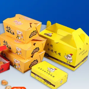 Produttore all'ingrosso scatola di pollo fritto eco-friendly paperard estragga la scatola di imballaggio alimentare