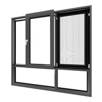 Système de fenêtre coulissante horizontale à rupture de pont thermique en alliage d'aluminium série 110, double vitrage insonorisé, avec cadre dissimulé