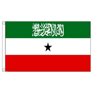 Logo kustom pabrik produk promosi 3x5 kaki 100% poliester tahan lama bendera somaliland Luar Ruangan