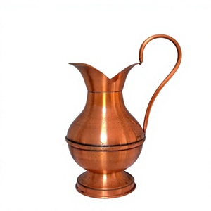 Pichet à eau en cuivre martelé avec couvercle 1,7 L, design classique, écologique, fait main AZ ENTERPRISES AZE-CP035 pour les mariages et les fêtes - Product Image 4