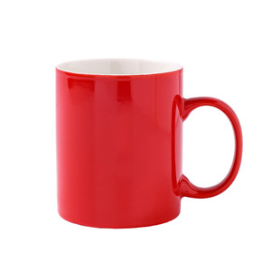 Taza de Cerámica Roja Brillante de 350 ml, Diseño Minimalista, Apta para Lavavajillas y Microondas, para Café, Leche y Uso Diario - Product Image 3