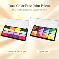 Palette de peinture pour le visage et le corps à base d'eau, 8 teintes doubles, non toxique, activée par l'eau, maquillage pour le visage pour Halloween, fête, cosplay pour enfants