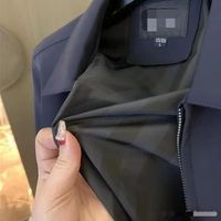 Veste coupe-vent fine pour homme, nouvelle collection automne, avec logo frontal, style décontracté, col à revers, fermeture éclair, directement de l'usine de commerce extérieur.