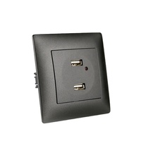 Prise murale électrique standard européenne avec double port de charge USB 2.1A, auto-test, installation facile, prise PC et prises électriques