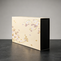Boîte cadeau rigide de luxe avec logo personnalisé, art oriental, impression à chaud, découpe laser, couvercle décoratif, emballage cadeau