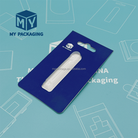 Confezione Blister Trasparente Personalizzata con Logo per Cartucce, con Gancio in Carta per Olio