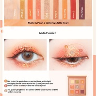 Palette de fards à paupières imperméable neuf couleurs, finitions nacrées et mates, tons terreux, marque privée OEM transfrontalière, origine Chine