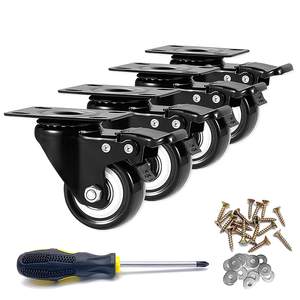 WBD <span class=keywords><strong>2</strong></span> polegadas 50mm PVC preto duráveis rodízios e rodas para mesa - Product Image 1