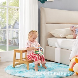 Taburete elevador infantil de madera para uso transfronterizo, silla escalera de madera maciza de doble uso para interiores con dos y tres peldaños, escalera - Product Image 2