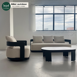 Muebles de Jardín Modernos de Aluminio Impermeables <span class=keywords><strong>para</strong></span> Hotel, Juego de Sofás <span class=keywords><strong>para</strong></span> Exteriores con Cojines <span class=keywords><strong>para</strong></span> Muebles de Patio - Product Image 5