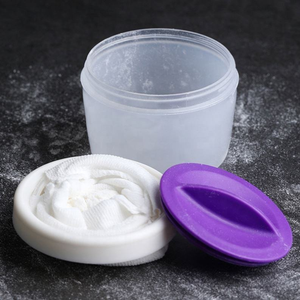 Pot cosmétique rond en plastique avec couvercle à clip violet pour le stockage de poudre de fondant - Product Image 4