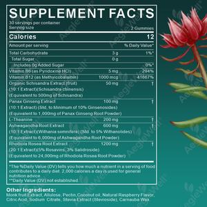 OEM/ODM Etiqueta Privada orgánica Rhodiola Rosea vitamina B gomitas suplemento Rhodiola gomitas en stock - Product Image 2