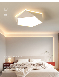 Lámpara de Techo Cuadrada Moderna de Tamaño Mediano, LED 6000K, Cuerpo de Madera, Detalles Dorados, Regulable, para Sala de Estar - Product Image 4