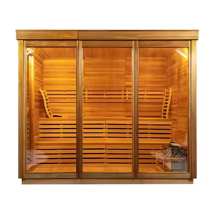 Sauna en bois massif pour 4 à 8 personnes, sauna finlandais à chaleur sèche avec chauffage pour <span class=keywords><strong>jardin</strong></span> et <span class=keywords><strong>salon</strong></span> <span class=keywords><strong>de</strong></span> beauté - Product Image 4