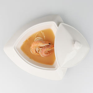 Juego de Tazones de Sopa de Cerámica, Tazón de Sopa de Cerámica con Tapa, Plato Hondo de Porcelana Blanca con Tapa para Banquetes de Hotel - Product Image 3
