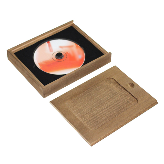 High Quality Eco-Friendly Wooden CD/DVD Keepsake Box with Engraved Rectangle Design for Wedding and Home Storage
