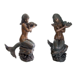 Estatua de bronce de tamaño real para jardín, fuente de agua, estatua de sirena - Product Image 6