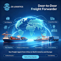 ZS LOGISTICS Agent 1688 Transitaire Fret Maritime LCL Expédition Porte-à-Porte Chine USA Canada Europe Dédouanement Rapide