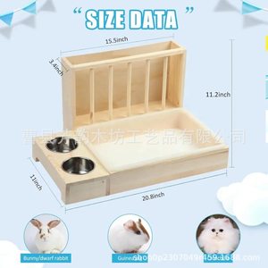 Mangeoire à foin en bois pour lapins, support à foin détachable, outil d'alimentation multi-combinaisons pour petits animaux - Product Image 3