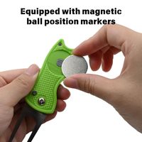 Usine Rouge Pliable Nettoyant Magnétique Rétractable Swith Lame Golf Accessoires Golf Réparation Divot Pitch Fourche Golf Divot Outil