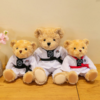 Jouets en peluche promotionnels, ours en peluche de karaté kung-fu, ours en peluche rembourré, jouet en peluche, ours en peluche doux, usine chinoise