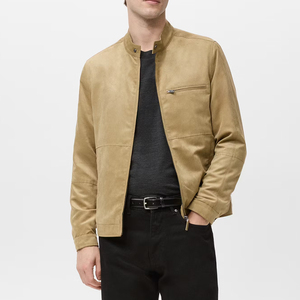 Men's Winter High Street <b>Suede</b> <b>Leather</b> <b>Jacket</b> New Arrival OEM Custom Men <b>Suede</b> <b>Leather</b> <b>Jacket</b> With Low MOQ - Product Image 3