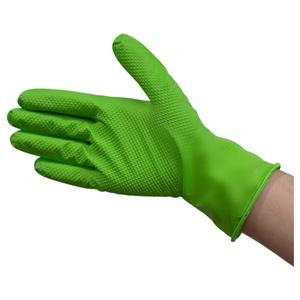 Оптовая продажа одноразовых оранжево-черных порошковых перчаток для тяжелых условий службы, 8,5 г, 8 мил, алмазная ручка, текстурированные нитриловые перчатки - Product Image 4