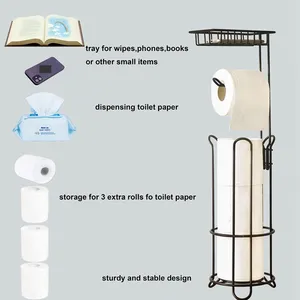 FF806 Железный дозатор рулонной бумаги для ванной комнаты с резервным держателем для хранения туалетной бумаги