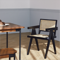 Chaises de jardin d'extérieur en rotin et osier Chaise de salle à manger en bois pour meubles de jardin d'extérieur relaxants