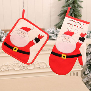 New cross-border Christmas microwave <b>oven</b> mitts, placemats, Christmas home decor items, placemats, heat insulation mats - Product Image 3