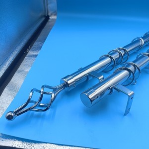 Ensemble de tringles à rideaux en métal de style européen, finition chrome, antirouille, double tringle avec anneaux pour rideaux de fenêtre - Product Image 2