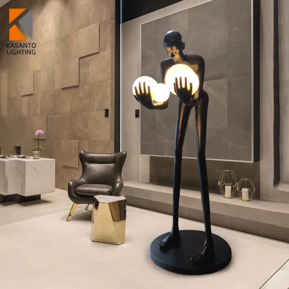 High quality modern designer lampara de pie decor humanoid outdoor lampadaire salon sculptural led floor lamp for home