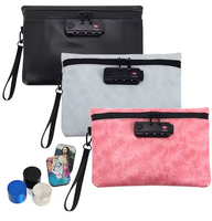 Sac personnalisé en cuir PU anti-odeur, doublé de fibre de carbone, avec serrure à combinaison, inodore